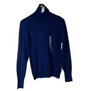 Simons lightweight navy blue turtleneck sweater size extra small new